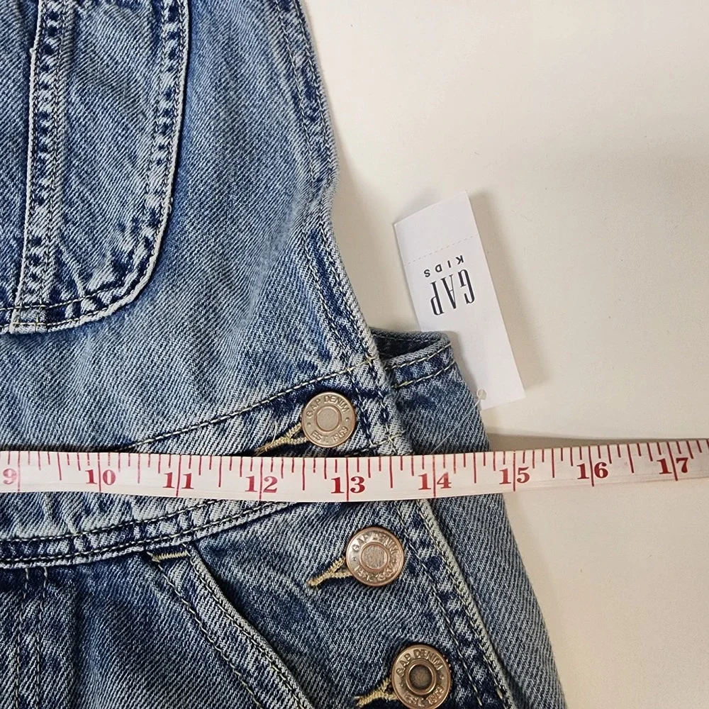 GAP Denim Overalls Pants Kids L (10) Light Wash Front Bib Pocket